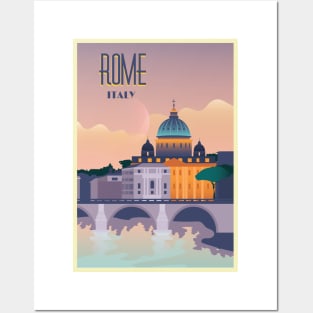 Rome, Italy - Vintage Travel Poster Posters and Art